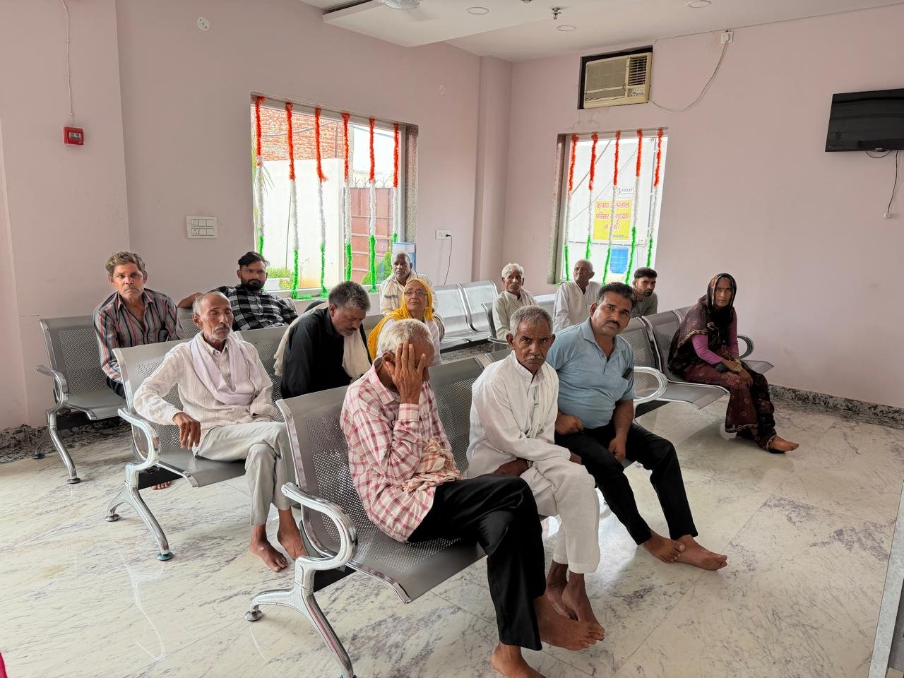 Patients in the Drishti Eye Center waiting area